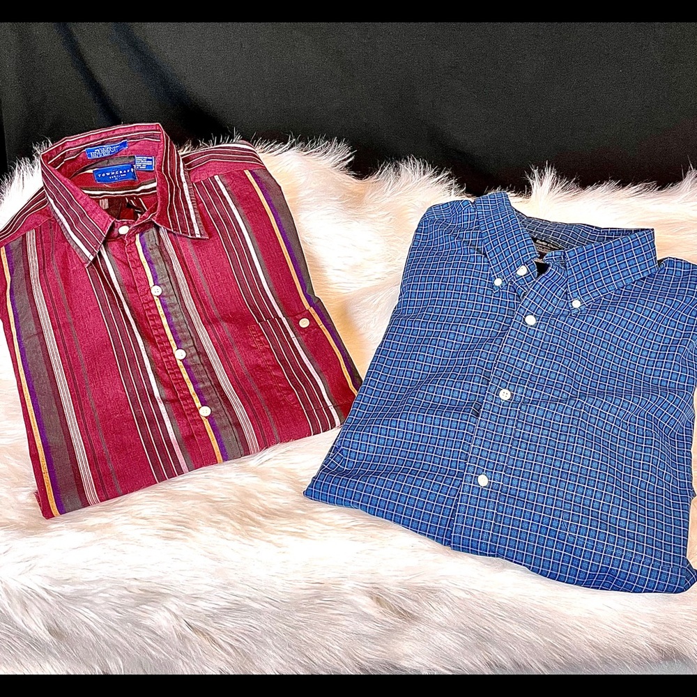 2 Men’s button down dress shirts 2XL TALL